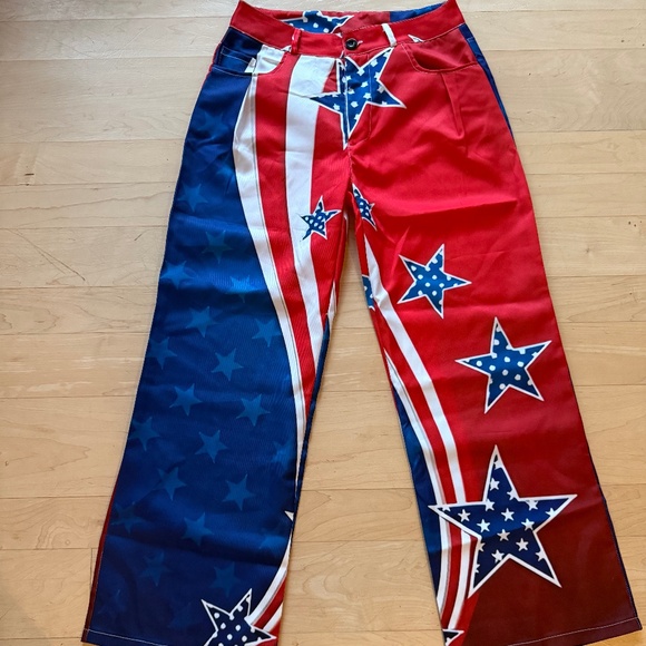 Rodeo Stars and Stripes Wide Leg Pants - Picture 2 of 3
